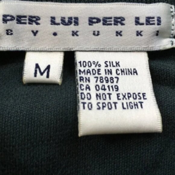 Per lui per lei 100% silk teal medium short sleeve polo size m new nwt ea0194 - Picture 4 of 5